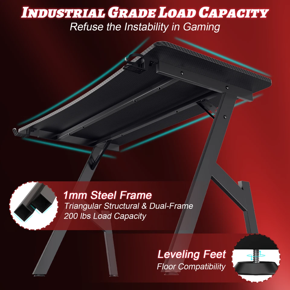 HLDIRECT 32/40/47/55 pulgadas escritorio para juegos mesa para jugadores computadora escritorio PC estación de trabajo Foto 4 de 4