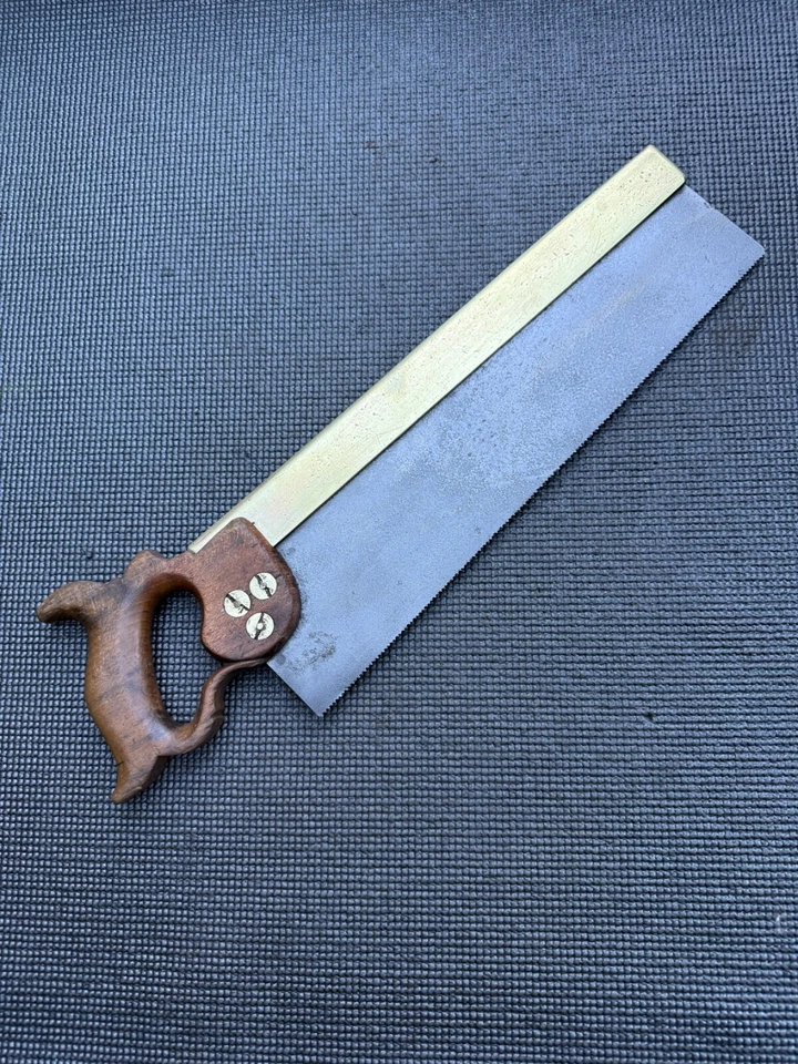 ANTIQUE ENGLISH BRASS BACK DOVETAIL TENON SAW BY I SORBY SHEFFIELD - Image 2 of 4