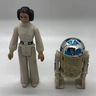 1977 Vintage Star Wars R2-D2 Solid Dome Princess Leia Action Figures Lot Kenner