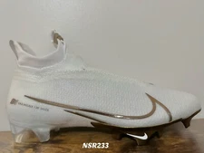 NIKE VAPOR EDGE ELITE 360 FLYKNIT WHITE METALLIC GOLD AO8276-111 FOOTBALL SIZE 8