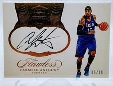 2016-17 Flawless USA Autographs Gold- Carmelo Anthony /10