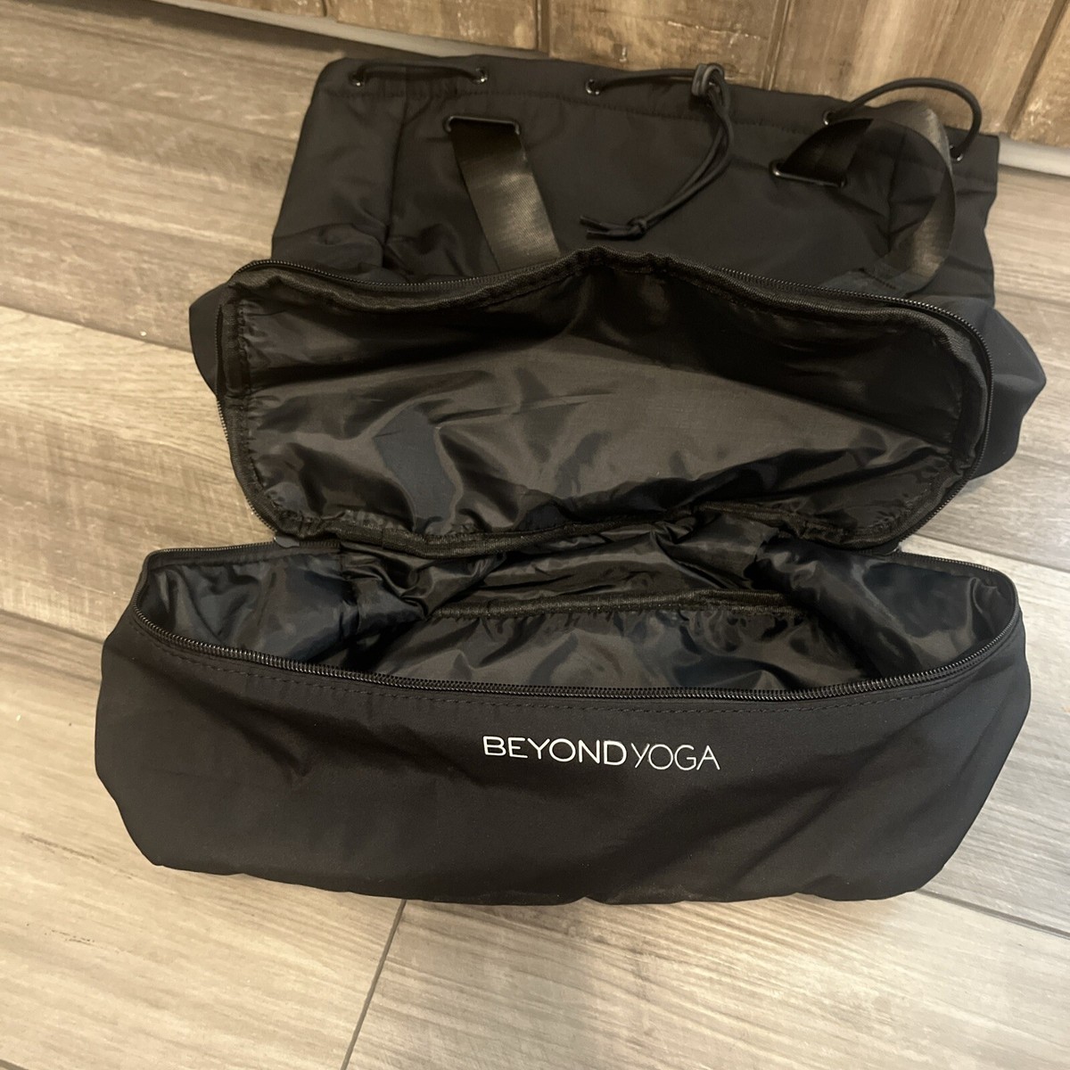 Beyond Yoga Black Drawstring Backpack gym bag yoga bag workout bag NWT Beyond Yoga Black Drawstring Convertible | Mercari main image 2