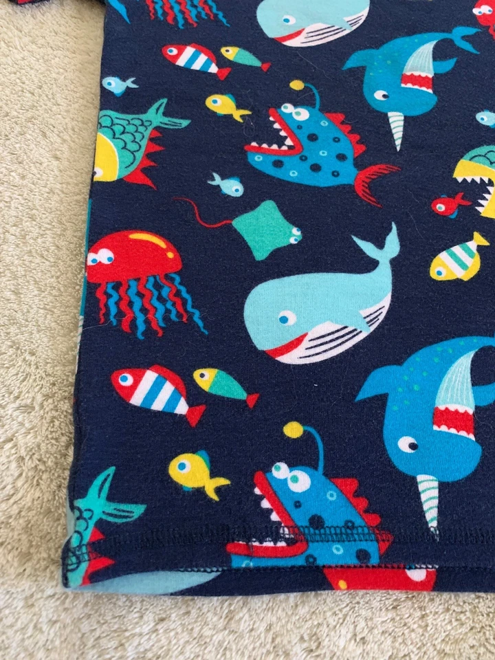 Circo Boys Navy Blue Red Green Fish Shark Snug Short Sleeve Pajama Shirt 10 - Image 4 of 4