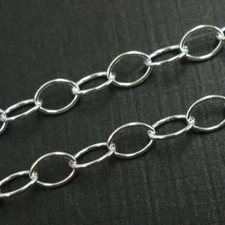 Sterling Silver Chain Wholesale , Thick Round Oval Cable , 5.8x4.2mm Bulk Chains
