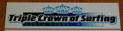 VANS Triple crown of surfing STICKER North Shore Hawaii CLEAR VINYL 8" x 2"