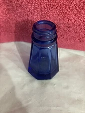 Vintage Cobalt Blue Glass Hazel Atlas Octagon Salt Shaker w/o Lid DWK49