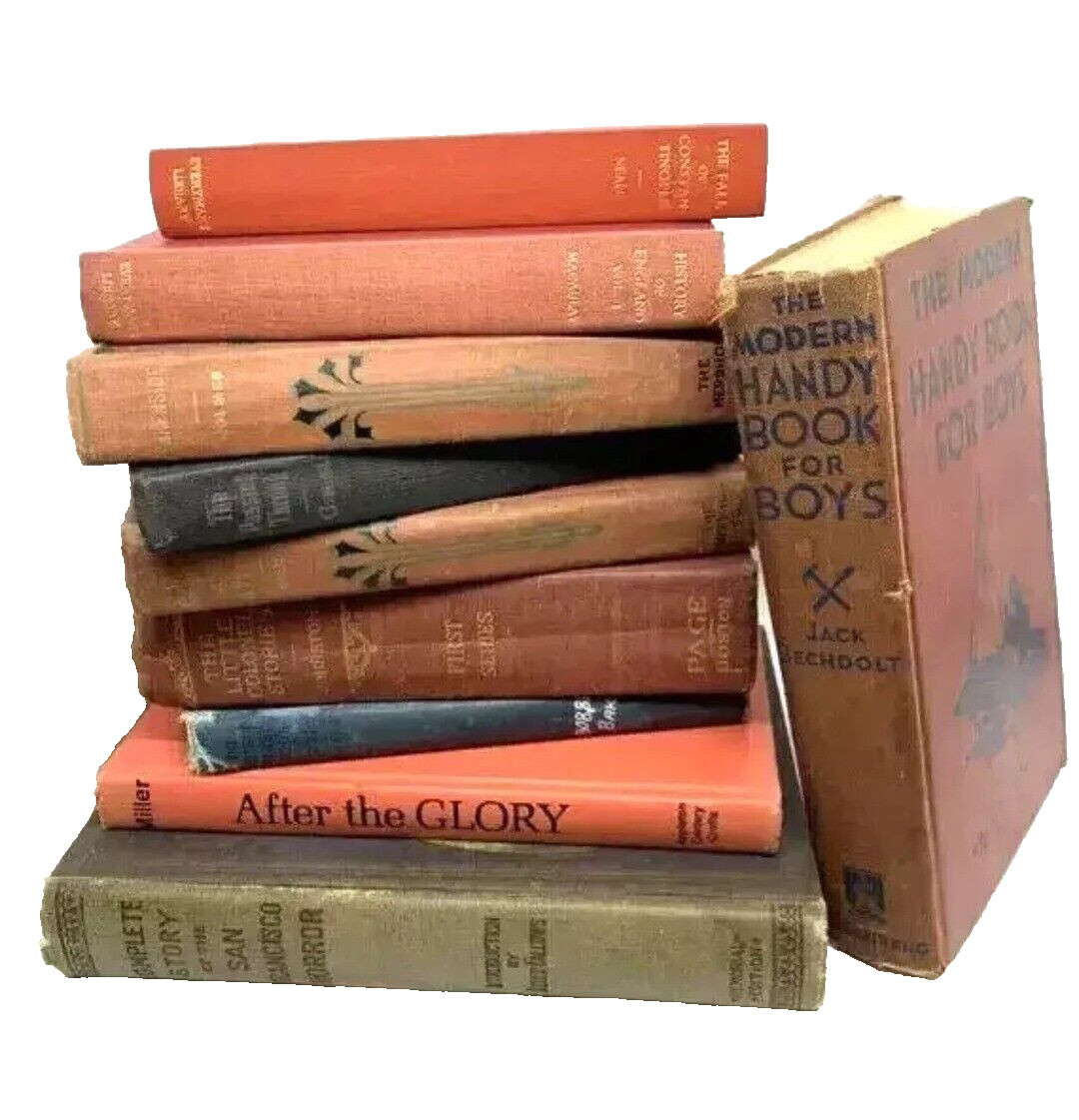 SALE! Lot of 6 Old Hardcover Books for Library Decor