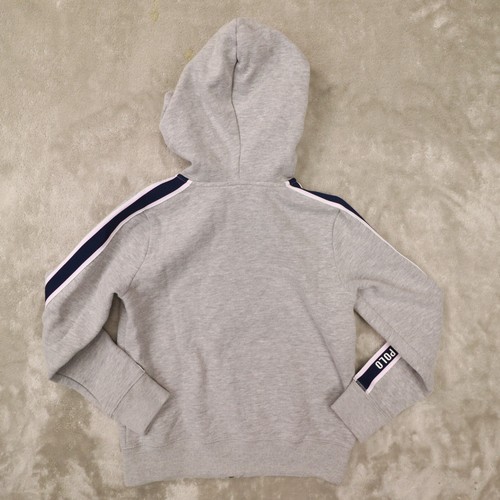 Polo Ralph Lauren Boys Grey Zip Up Hoodie Blue Arm Stripe Size Medium 8-10 - Picture 4 of 8