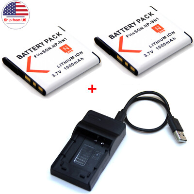 Battery / Charger For NP-BN1 Sony Cyber shot DSC-W310 DSC-W320 DSC-W330 DSC-W350