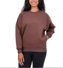 NEW TUFF Ladies' Fleece Crewneck BROWN Size XL 189 