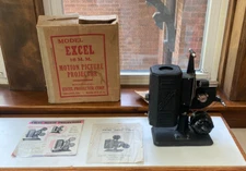 Vintage Excel 16mm Motion Picture Projector w Orig Box & Instructions Chicago IL
