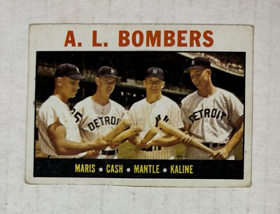 1964 Topps AL Bombers Baseball Card #331 EX  HOF MANTLE, MARIS HOF KALINE, CASH