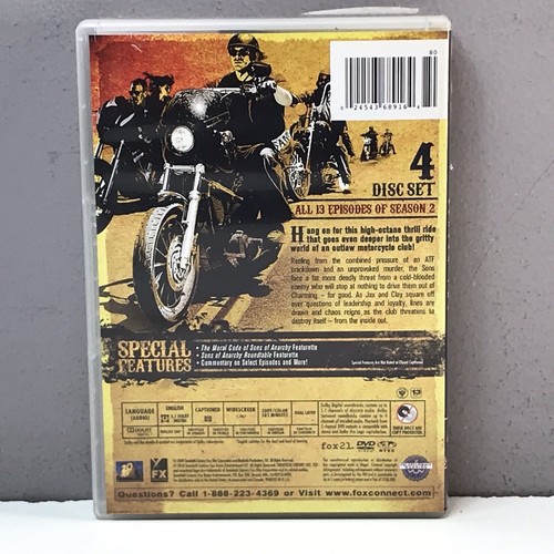Sons of Anarchy: Season 2 DVD 4-Disc Set 2010 Discs Case Nearly New! Two - Picture 2 of 12
