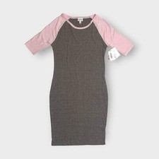 LuLaRoe Julia Bodycon Dress Women’s S (4-6) Gray/Pink Colorblock NWT