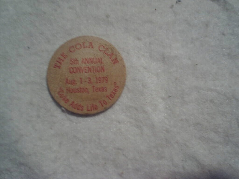 1979 COCA-COLA WOODEN DOLLAR,The Cola Clan 5th Annual Convention Houston Texas