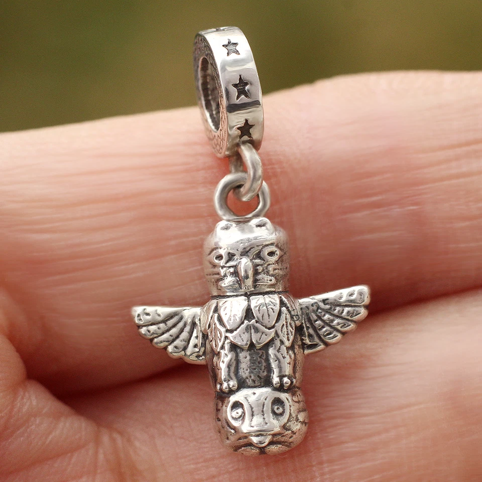 925 Пробы коренных американских индейцев тотем полюс подвеска подвеска Eagle Hawk - Изображение 3 из 4