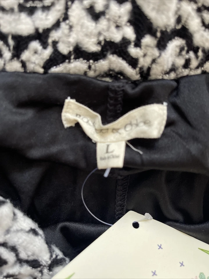 Pantalones Cortos Para Mujer Rachael & Chloe Negro Blanco Floral Encaje Superpuesto Talla Grande Foto 3 de 4