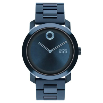 MOVADO BOLD 3601057 TREND IMPULSE BLUE DIAL BLUE STAINLESS BRACELET MENS WATCH