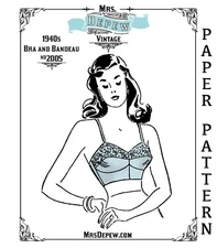 Vintage Sewing Pattern 1940s Ladies Bra & Bandeau #2005 32 34 36 38 40 42 44 46