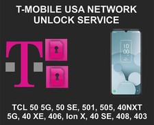 T-Mobile Unlock, TCL All models, TCL 50 5G, 50 SE, 501, 505, 40NXT 5G, 40 XE, 40