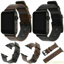 Genuine Leather Watch Strap Band for Apple Watch Series 9 8 7 SE 6 5 4 2 41-49mm