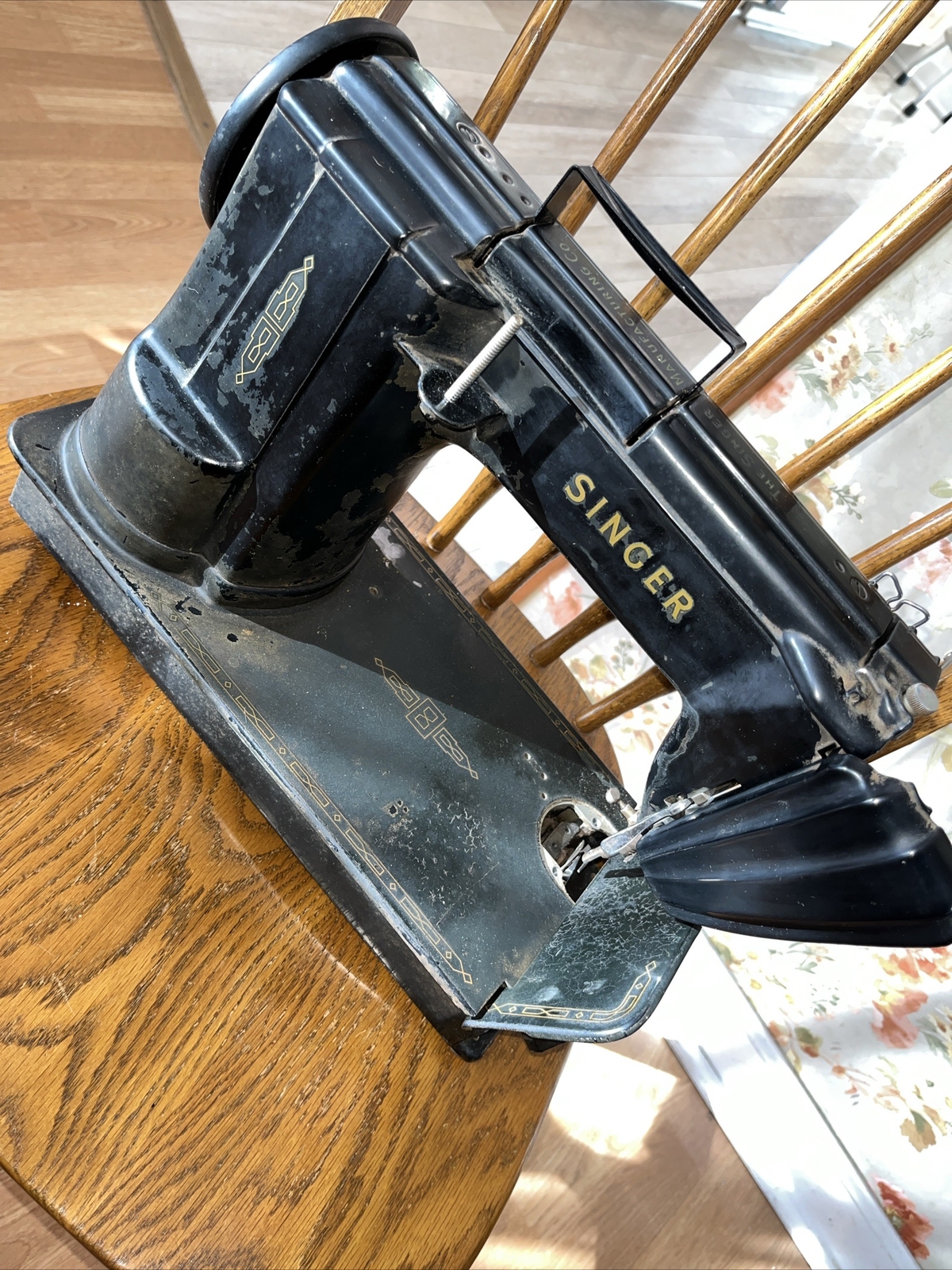 Vintage 301A Black Singer Sewing Machine Head Only Very Few Parts ASIS