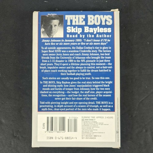 The Boys Audiobook by Skip Bayless Cassette Tape Simon Schuster - Foto 2 di 4