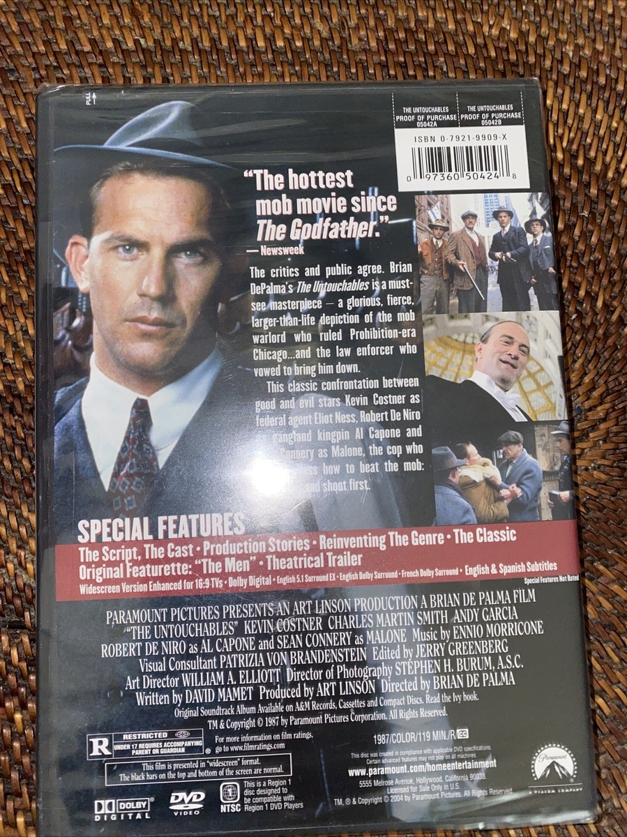 The Untouchables DVD Kevin Costner Robert De Niro Sean