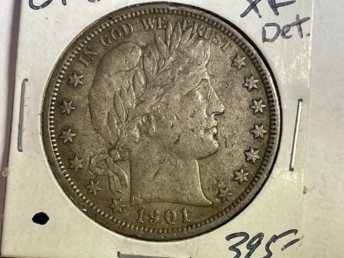 1901-O XF Detail Barber Half Dollar Full Liberty Combined Shipping