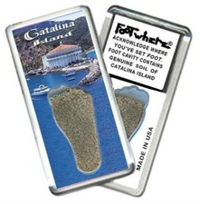 Catalina Island FootWhere® Souvenir Fridge Magnet. Made in USA