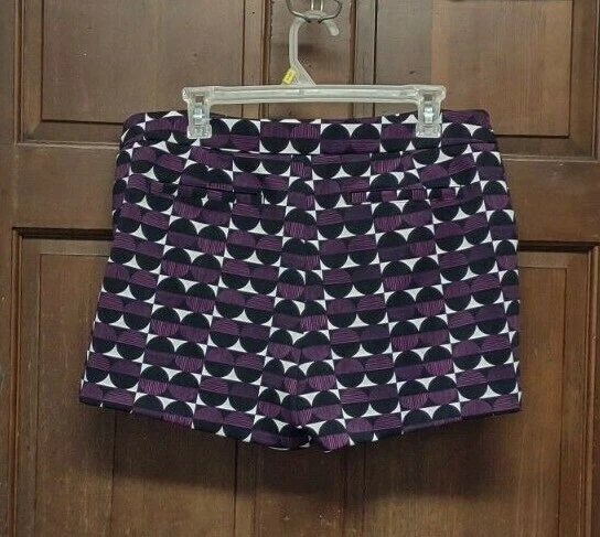 Pantalones Cortos Worthington Calce Moderno Púrpura/Negro Estampado Geométrico Círculo Para Mujer Talla L Foto 2 de 4