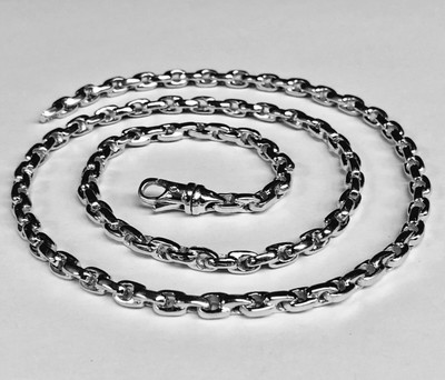18k Solid White Gold Handmade Cable 