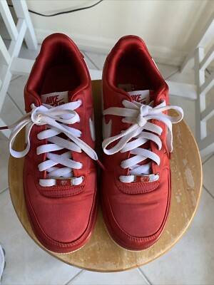 Nike Air Force 1 Low Valentine 315115-611 Red Satin Women's Size