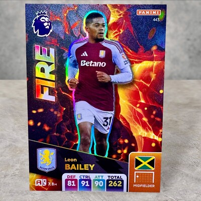 Panini Adrenalyn XL Premier League 2025 Leon Bailey (Aston Villa) Fire Card 443