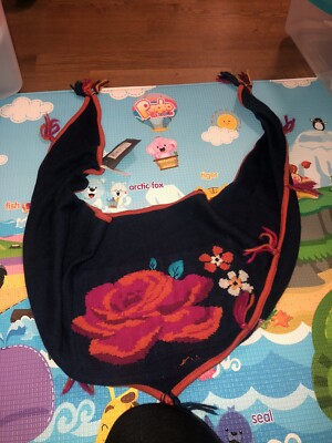 New W Tags Catamini Girls Scarf Ages 2-6. Dark Blue. Orange Lining. Rose. Warm