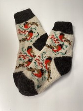 Kids Sheep Wool Russian Traditional Socks Thermal Birds Multi