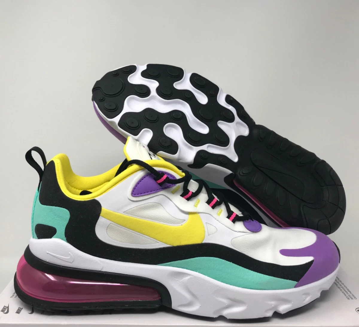 Nike Air Max 270 React Fresh Air sneakers in white/turquoise