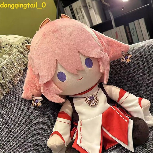 Anime Genshin Impact Yae Miko 40cm Sitting Plush Doll Pillow Dress-up Toy Gifts - Picture 8 of 9