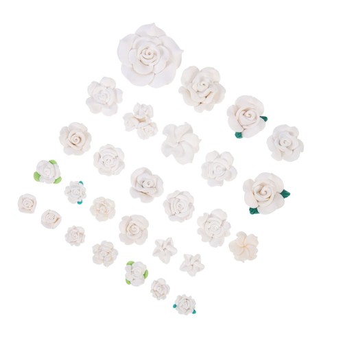 28 Pcs Soft Ceramic Flowers Ornaments Phone Decoration Accessories Charm - 第 6/12 張圖片