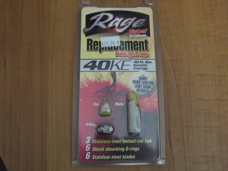 Replacement Blades for Rage 40KE Slip Cam Broadheads Low Poundage Bow 2 Blade
