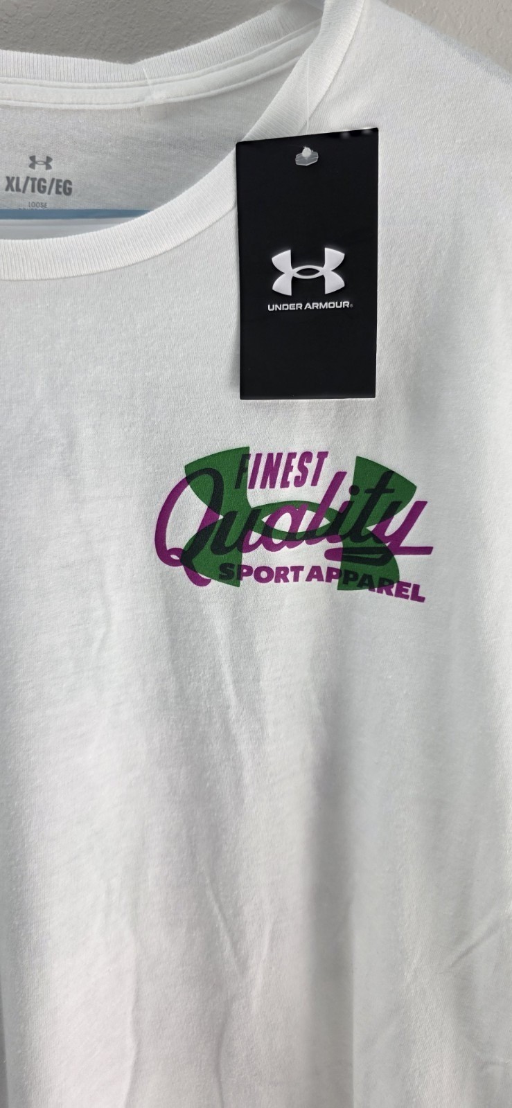 Under Armour Graphic Tee Shirt Mens XL Loose Vintage Logo Sport White thumbnail 3