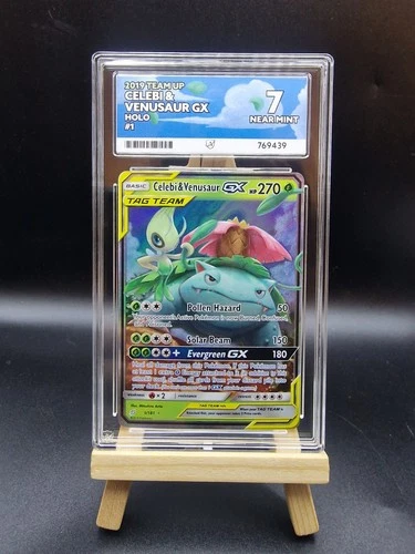 Pokemon Celebi & Venusaur GX ACE 7   NM Mint 1/181 Sun & Moon Team Up