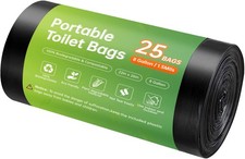 Portable Toilet Replacement Bags, 25 Count 8 Gallon 1.5 Mil Super Thickened C...
