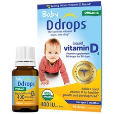 Baby 400 IU, Vitamin D, 90 Drops 2.5mL 0.08 Fl. Oz Pack of 1 