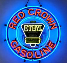 Red Crown Gasoline Motor Oil Gas 24x24 Neon Sign Light Lamp Hd Vivid Printing