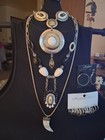 Lot Of 10 - 3 Statement Necklaces 7 Pairs Of Pierced Hoops Mixed Jewelry  — photo 4