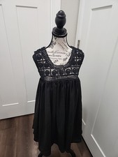 Free People Mini Dress Women's  XS Black Sleeveless Lace