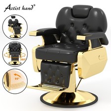 Black Gold All Purpose Heavy Duty Reclining Hydraulic Barber Chair Salon Beauty