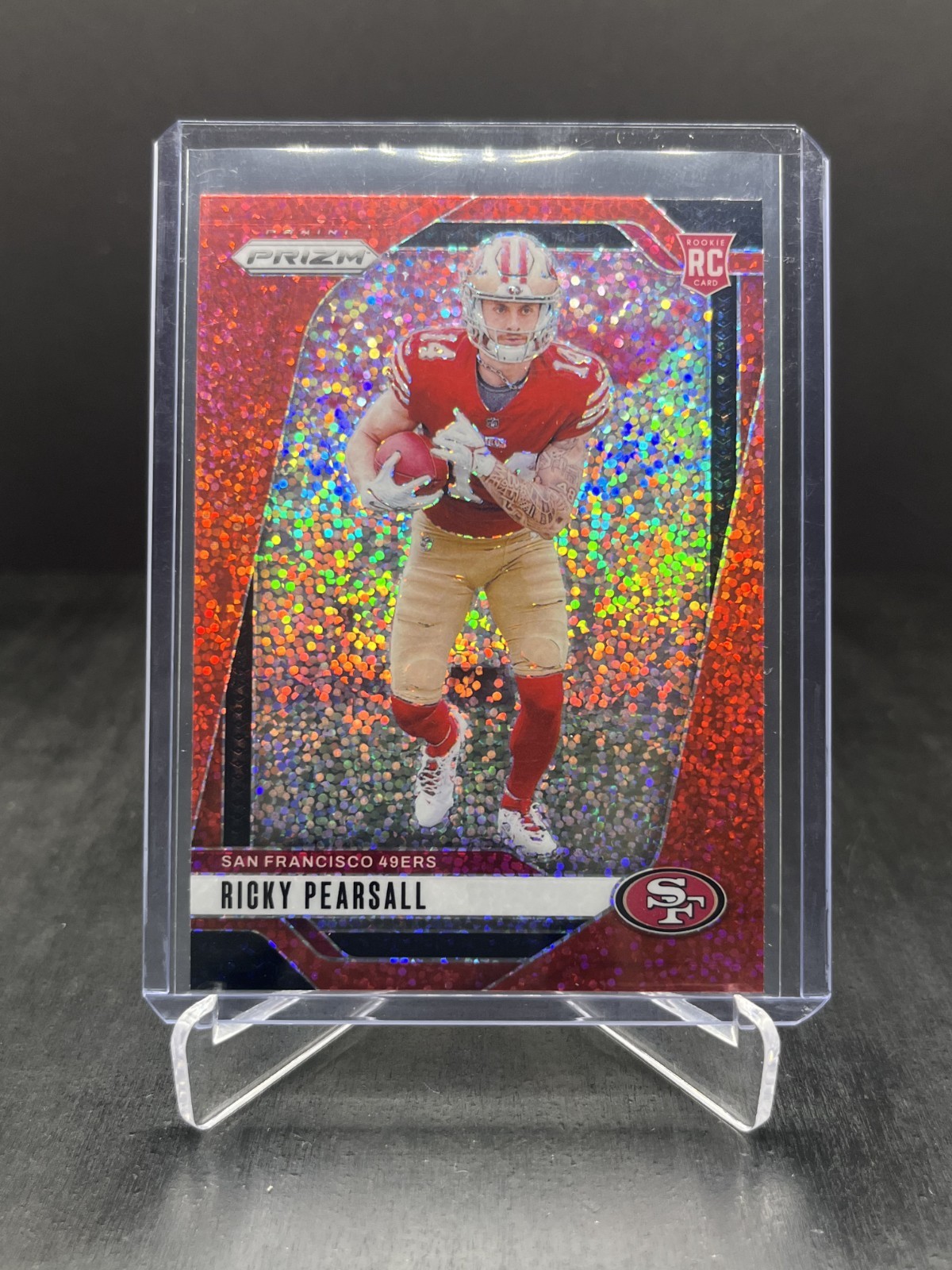 2024 Panini Prizm Football Ricky Pearsall RC Rookie Red Sparkle #383 (A)
