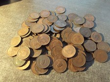 100 X UK FARTHING COINS. KING GEORGE VI 1937-1952 JOB LOT  L36